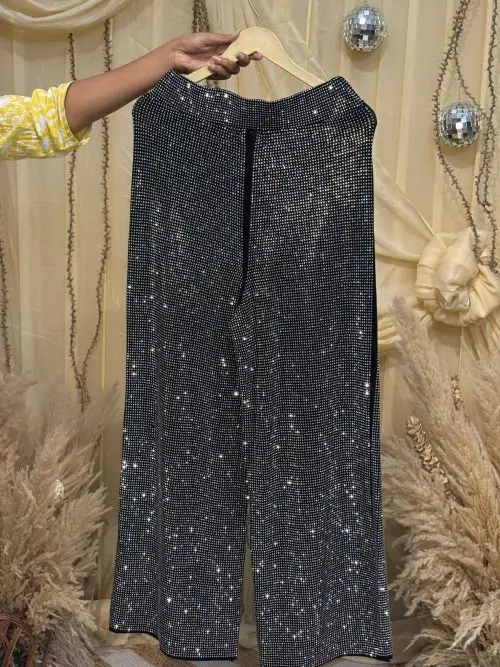 Rhinetone Straight Pants